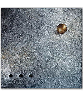 Ręcznie malowana abstrakcja - złota kula, raspberryEM