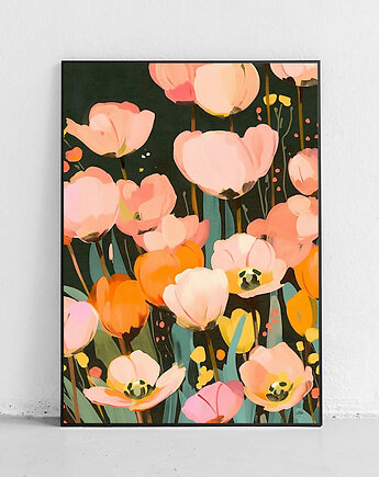 Plakat Tulipanowy ogród o zmroku, Harvest Maison