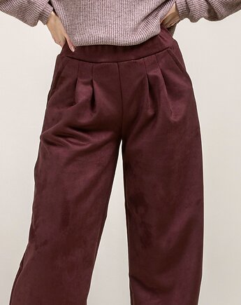 Choco - nubukowe spodnie z zakładkami, Bohemian Soul atelier by M.