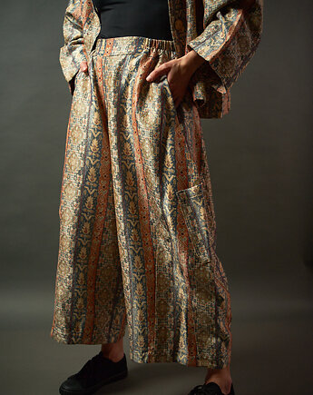 Szerokie spodnie żakardowe, soie star