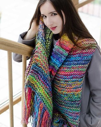 MAXCOLOR duży szal "cukierek", sploteka