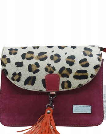 Torebka klasyczna damska zamszowa odpinany chwost brelok OLIVKA, Olivka Warsaw