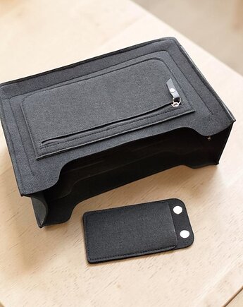 Organizer LUX do torebki - czarny filc, Beltrani