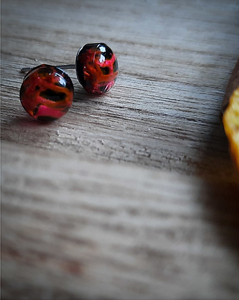 Kolczyki sztyfty z mchem, mikro, Figa handmade accessories