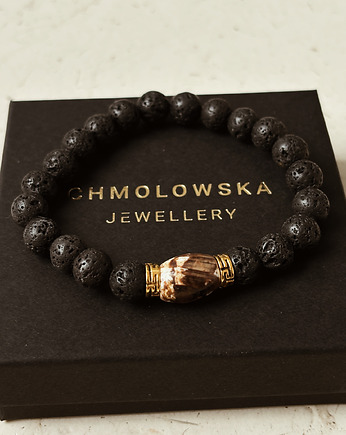 Bransoletka męska Jaspis i Lawa, Chmolowska Jewellery