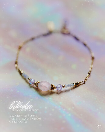 Lutówka, bransoletka z kwarcem różowym, Okruszek Biżuteria