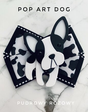 Kolekcja Pop Art Dog Brosza z Buldogiem  1 szt, Pudrowy Różowy