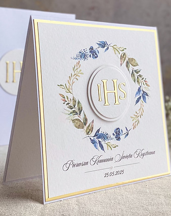 Kartka na komunię z ozdobną kopertą, 84b, Anna Art and Crafts