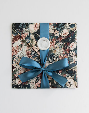 Kartka ślubna kopertówka granatowa z wstążką, Papiernik