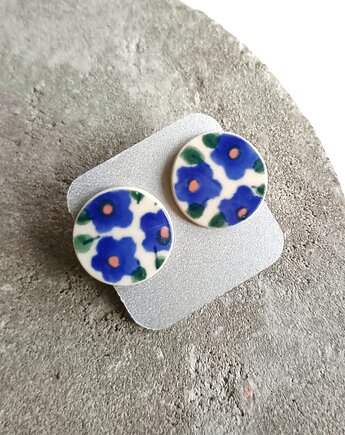 Kolczyki ceramiczne Bolesławiec, biżuteria z talerzy