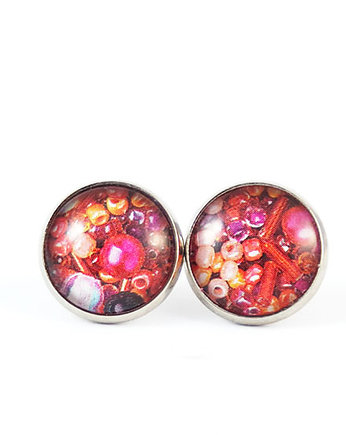 Kolczyki - Czerwone, różowe - wkrętki, sztyfty, yenoo