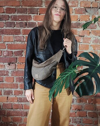 Nerka "Haru" brązowa  bawełniana z ekoskórą, hairoo