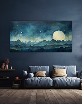 Księżyce Diuny - Obraz na płótnie - Druk, Rama - Impresjonizm, Loft #4, Black Sapphire Art