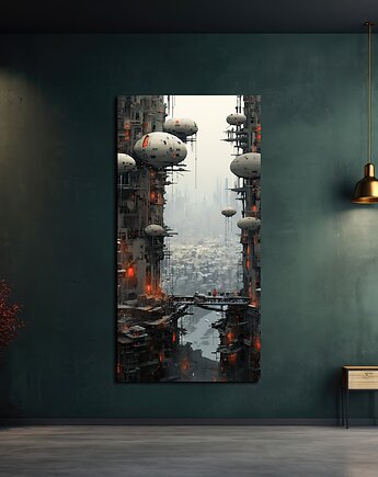 Futurystyczna Japonia, Cyberpunk - Plakat - Loft, Minimalizm, Black Sapphire Art