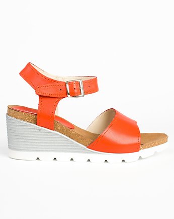 SANDAŁKI - SKÓRA NATURALNA - MODEL 346 - KOLOR GREJPFRUT, Zapato