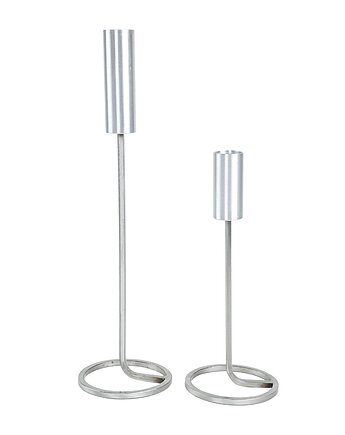 Komplet świeczników metalowych, duński design, lata 70, produkcja: Dania, Przetwory design