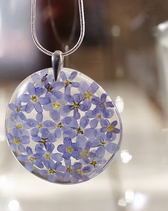 Naszyjnik z niezapominajkami w żywicy, So Jewelry