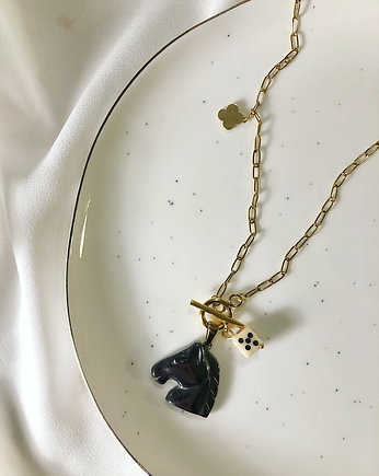 Naszyjnik koń z hematytu Chess, MaLa Jewellery