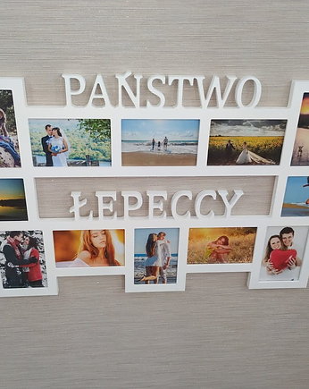 Multirama ramka na zdjęcia Państwo Nazwisko mdf  12 zdjęć, Wajdrew