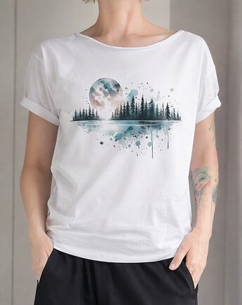 Księżyc las Biały Oversize, ONE MUG A DAY