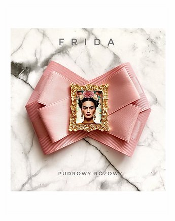 Nowa Kolekcja  Brosz FRIDA  z miniaturowym obrazem, Pudrowy Różowy