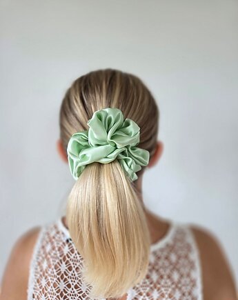 Gumka jedwabna, scrunchie, frotka lime zephyr MAXI, Capillum
