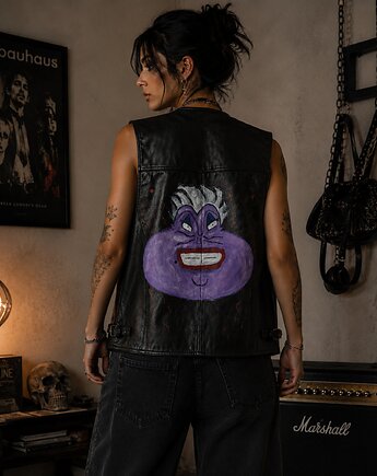 Skórzana kamizelka Hugo Boss ręcznie malowana , prettydecay.studio