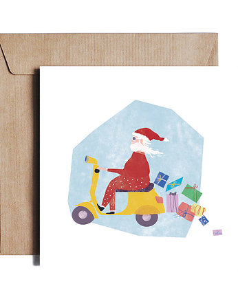 Santa on Vesp Kartka Bożonarodzeniowa od PIESKOT, PIESKOT