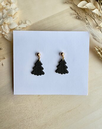 Kolczyki Choinki sweterkowe - czarne, freska