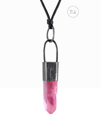 SREBRO Pink Aura - naszyjnik z kryształem, RA