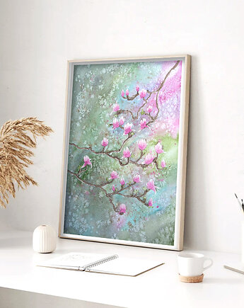 Oryginalna akwarela. Magnolia A3, Malgorzata Domanska