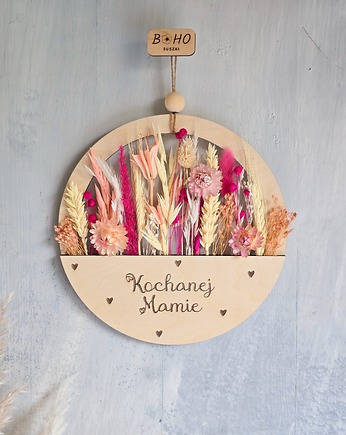 Prezent na Dzień Mamy - obręcz z suszonymi kwiatami, BohoSuszki