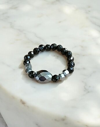 Pierścionek PREMIUM :: krzem, turmalin, hematyt : PIERŚCIONEK, kaktusia