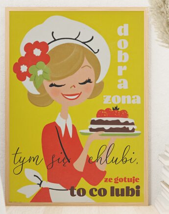 Plakat  30cmx40cm kiedy żona gotuje, polkastudio
