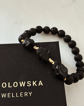 Bransoletka męska Lawa i Turmalin, Chmolowska Jewellery