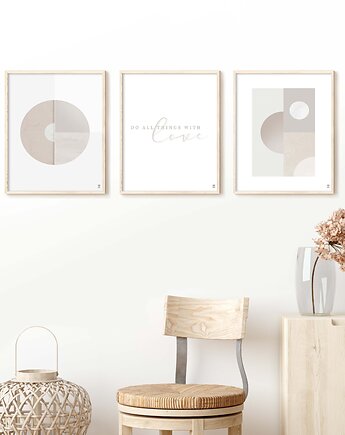 Plakat Zestaw Geometryczne abstrakcje z napisem, Futuro Design