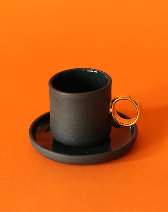 Zestaw espresso z czarnej porcelany, OSOBY - Prezent dla nauczyciela