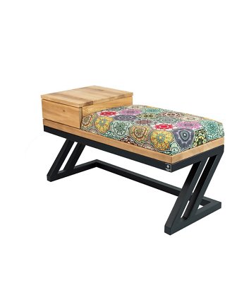 Ławka Pufa Tapicerowana  Stal LGMS-27, EMRA WOOD DESIGN