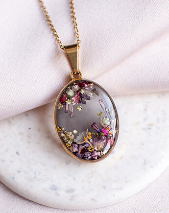 Wisiorek z kompozycją kwiatową, nature gift