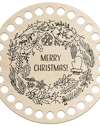 Okrągła Drewniana Baza do Szydełkowania Koszyka Torebki z Grawerem 15cm, smxdsgn