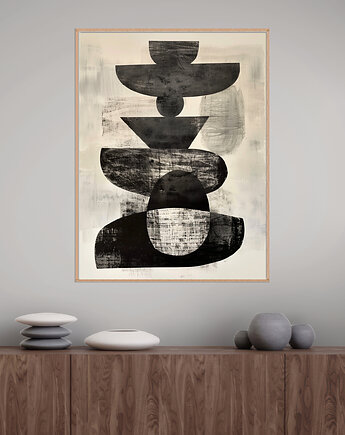 Geometria natury - Plakat, druk - Minimalizm, Boho, Loft #104, Black Sapphire Art