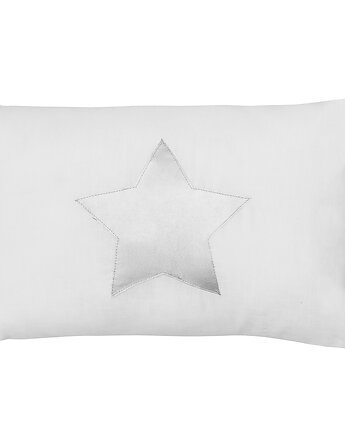 BIAŁA lniana poduszka ze srebrną gwiazdką, Nukko Design