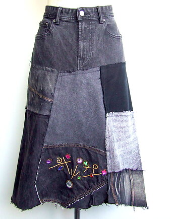 Czarna spódnica jeans r.44, AnitaPalmerArt