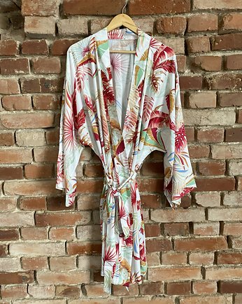 Szlafrok narzutka kimono w delikatny wzór, OSOBY - Prezent dla Dziewczyny