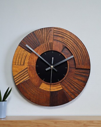 Zegar ścienny z Drewna -  Cichy Mechanizm, Clock Wood Studio