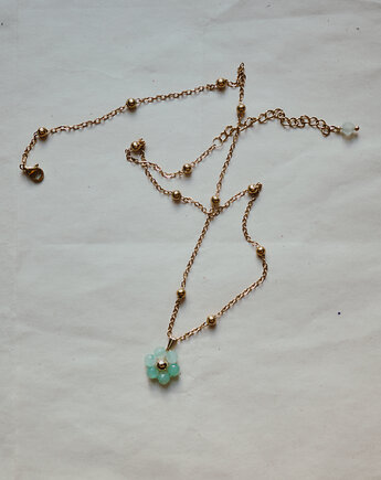 Krótki naszyjnik kwiat, awenturyn, Okruszek Biżuteria