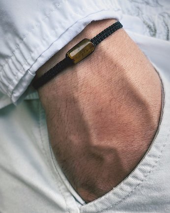 Męska Bransoletka Tygrysie Oko, Szmaragdowa Polana