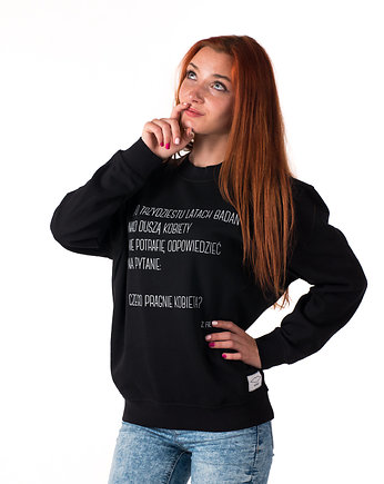 Bluza unisex z cytatem, Zygmunt Freud, Golden Lips