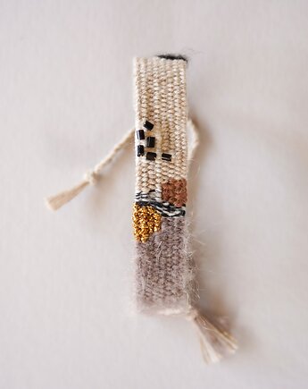 Bransoletka boho, ręcznie robiona z koralikami i lnem, Słońcem Tkane