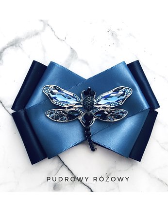 Brosza z ogromną Ważką z kryształkami NEW, Pudrowy Różowy